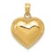 14k Yellow Gold Polished Domed Heart Pendant