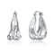 Sculptural Waterfall Hoop Earrings In Rhodium Over Brass