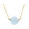 Aquamarine Solitaire Bead Necklace In 18K Gold Over Sterling Silver