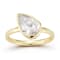 Rachel Zoe Pear-Shaped CZ Solitaire Ring in 14K Gold Over Sterling Silver