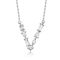 Initial V Mixed Cut CZ Pendant Necklace In Sterling Silver 18 Inch
