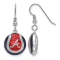 Rhodium Over Sterling Silver MLB LogoArt Atlanta Braves Enamel Earrings