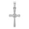 Rhodium Over 14k White Gold Polished Center Flower Cross Pendant