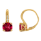 10K Yellow Gold Pink Topaz and Diamond Leverback Earrings 2.76ctw