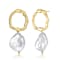 Freshwater Pearl Drop Earrings In 14K Gold Over Sterling Silver
