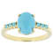 Turquoise Round And Oval Ring In 18K Gold Over Sterling Silver