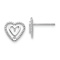 Rhodium Over 14k White Gold Textured 9mm Heart Stud Earrings