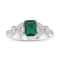 1.05ctw Emerald and Diamond Engagement Ring in 14k White Gold