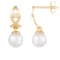 6-6.5mm Akoya Pearl and Diamond Accent 14K Yellow Gold Earrings, 0.08ctw