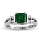 0.70ctw Emerald and Diamond Ring in 14k White Gold