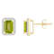 7x5mm Emerald Cut Peridot And Created White Sapphire 10k Yellow Gold
Halo Stud Earrings