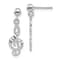 Rhodium Over 14k White Gold Diamond-Cut and Satin Treble Clef Dangle Earrings