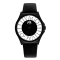 Jivago Women's Fun Black Dial, Black Bezel, Black Satin Leather Strap Watch