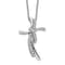 Rhodium Over 14K White Gold Lab Grown Diamond Cross Pendant Necklace