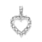 Rhodium Over 10K White Gold Textured Heart with Lace Trim Charm