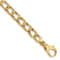 14k Yellow Gold 8.6mm Hand Polished and Textured Fancy Link Bracelet
