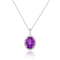 Oval 2.3ct Amethyst with White Moissanite Accents Pendant Style Necklace