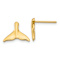 14k Yellow Gold Whale Tail Stud Earrings