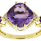 Amethyst With White Zircon Ring In 18K Gold Over Sterling Silver 3.88ctw