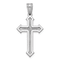 Rhodium Over 14k White Gold Satin Passion Cross Pendant