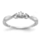 Rhodium Over 14K White Gold Lab Grown Diamond 3-Stone Complete Petite
Engagement Ring 0.1ctw