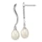 Rhodium Over Sterling Silver 7x9mm Teardrop Freshwater Cultured Pearl
Dangle Earrings