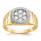 10K Two-tone Yellow and White Gold Men's Cubic Zirconia Cluster Ring