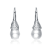 Pear Shape CZ And Pearl Drop Earrings In Sterling Silver