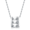 Rectangle CZ Solitaire Pendant In Sterling Silver