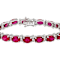 Lab-Created Ruby And Zircon Tennis Bracelet In Sterling Silver 29.54ctw
