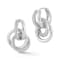 Rachel Zoe CZ Multi-Ring Dangle Earrings in Rhodium Over Sterling Silver
