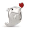 Sterling Silver Enamel Dolphin Blowing Heart Bead