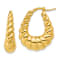 14K Yellow Gold Polished Scallop Oval Hoop Earrings