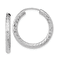 Rhodium Over 14k White Gold Polished and Diamond-cut 1" Endless
Hoop Earrings