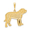 14k Yellow Gold Textured Mastiff Pendant