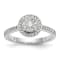 Rhodium Over 14K White Gold Lab Grown Diamond Cluster Engagement Ring 0.478ctw
