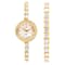 Croton Svelte Gold Tone Bolero Cubic Zirconia Watch and Bracelet Set