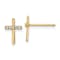 14k Yellow Gold Cubic Zirconia Cross Stud Earrings