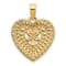 14k Yellow Gold Textured Fancy Heart Pendant