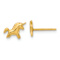 14k Yellow Gold Polished and Textured Children's Unicorn Stud Earrings