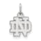 Rhodium Over Sterling Silver LogoArt University of Notre Dame Extra
Small Pendant