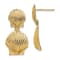 14k Yellow Gold Textured Double Scallop Shell Stud Earrings
