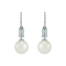 8-8.5mm Round White Freshwater Pearl, Aquamarine and Diamond Accents 14K
White Gold Drop Earrings