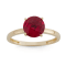 Round Lab Created Ruby 10K Yellow Gold Ring 2.20ctw