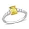 Yellow Sapphire and Diamond 14K White Gold Ring 1.10ctw
