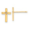 14k Two-tone Diamond-cut Cross Stud Earrings