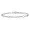 Rhodium Over 14k White Gold 4mm Polished and Textured Fancy Link Bracelet