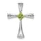 Rhodium Over 14k White Gold Peridot and Diamond Cross chain slide