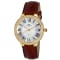 Oniss Women's Glam Collection Yellow Bezel, Brown Leather Strap Watch