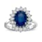 2.75ctw Sapphire and Diamond Ring in 14k White Gold